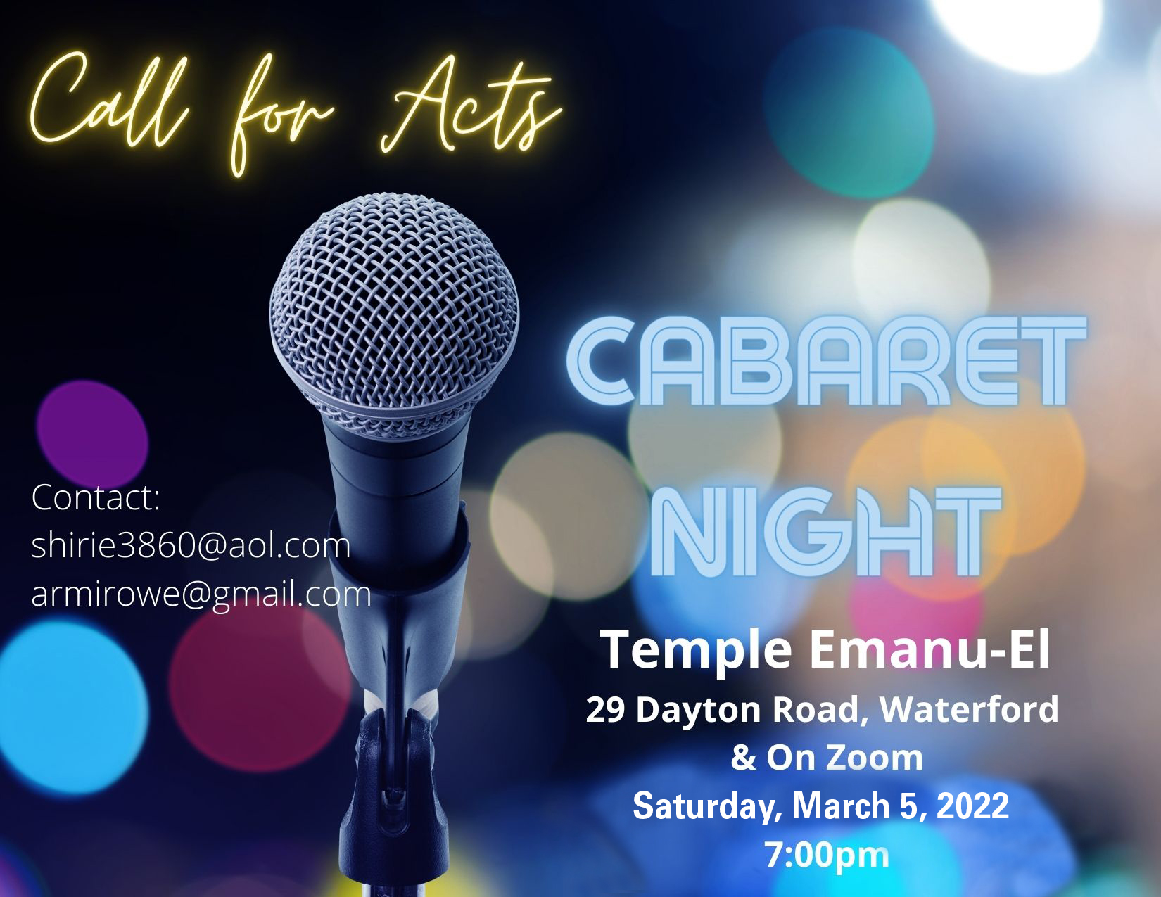 Cabaret – Call for Acts