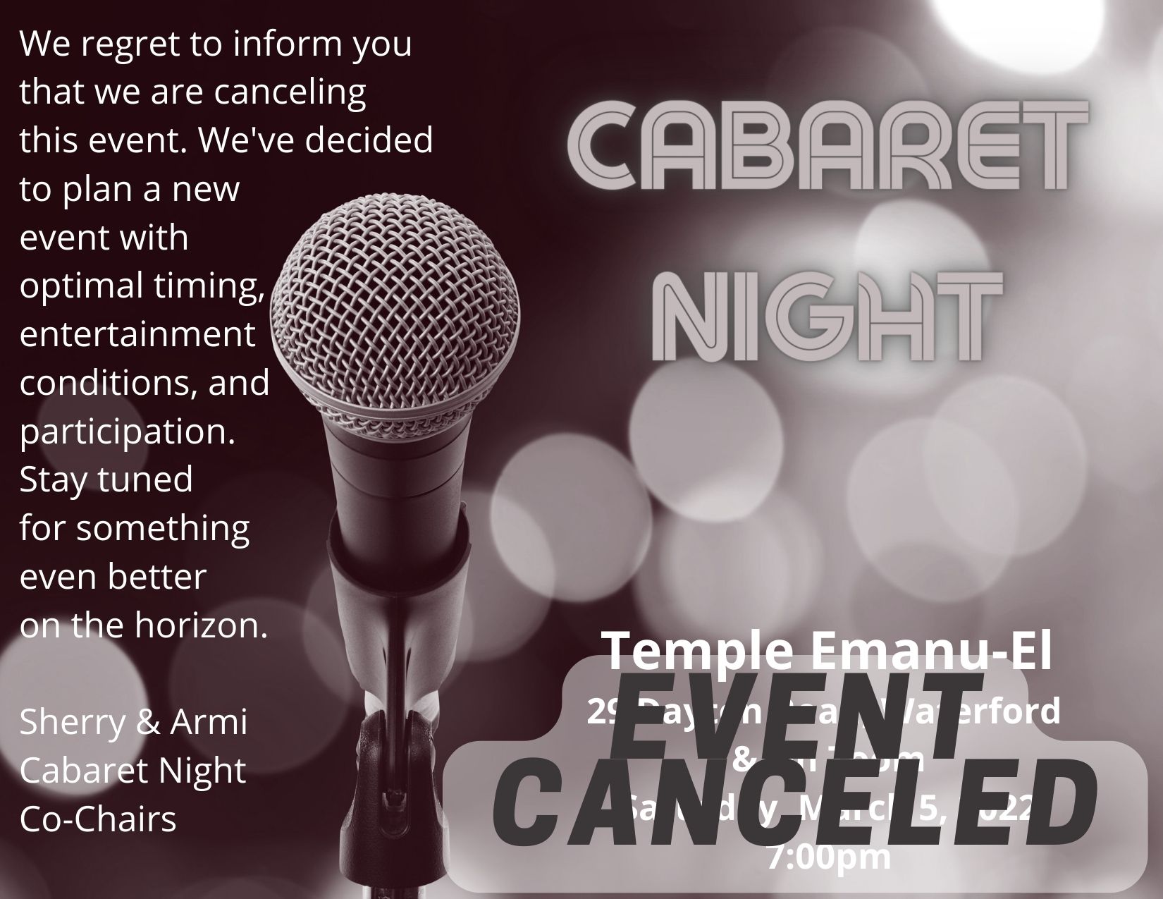 Cabaret Night – Canceled