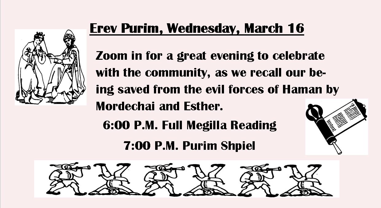 Purim Celebration – Mar. 16