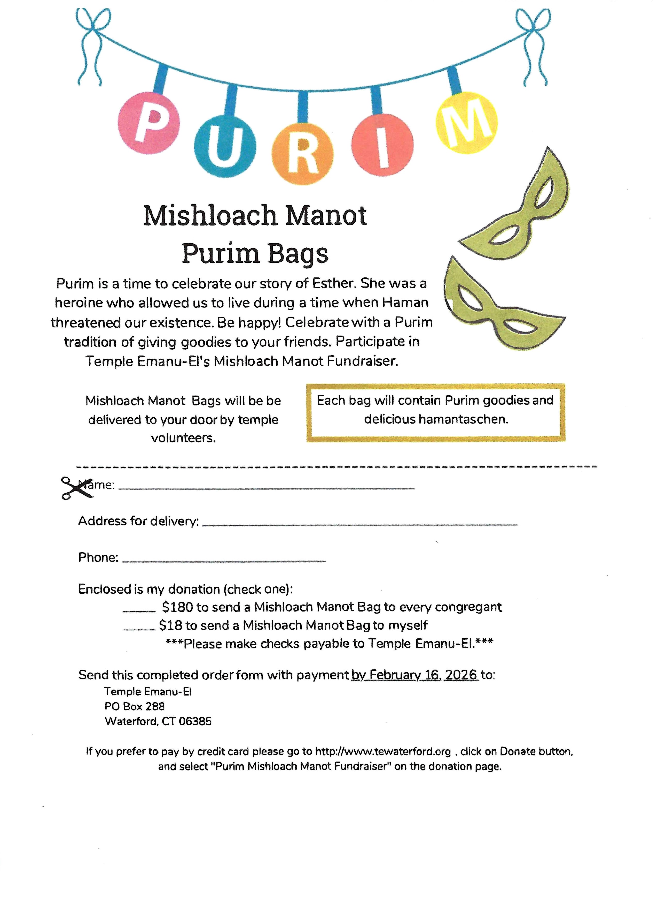 Mishloach Manot Purim Bags